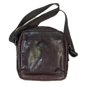 Fossil Vintage Dylan City Brown Leather Crossbody Satchel Bag Unisex‎